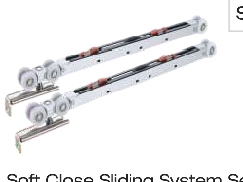 Soft Close Sliding System Set For Single Frame Wooden Door For 80kg