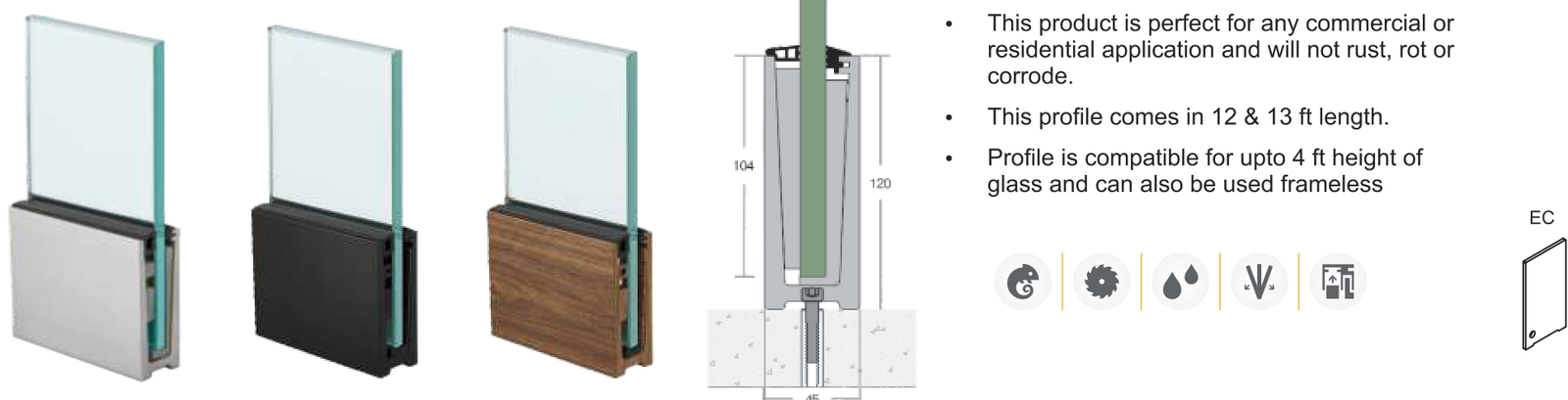 Clear Line Railing Profile